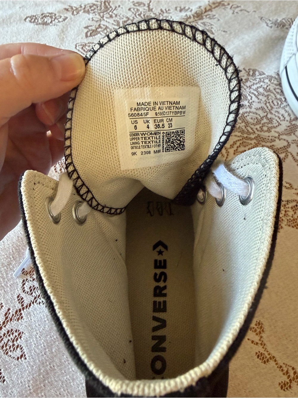Converse Black & White High Top Sneakers - Picture 5 of 5